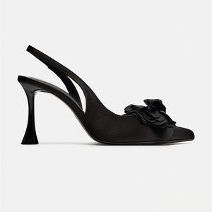 Nwt zara flower slingback heels